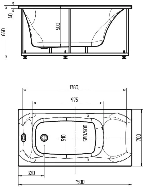 Акриловая ванна AQUATEK Альфа ALF150-0000031 150x70 см, правая, пристенная, белая Sancos — официальный сайт