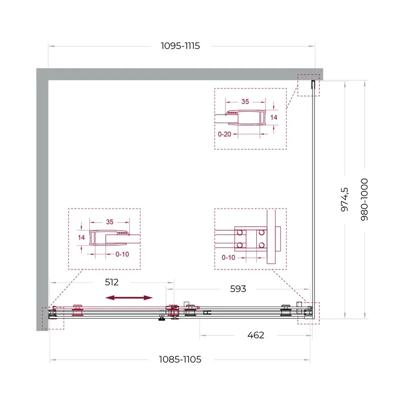 Душевой уголок BelBagno Soft Close-2 AH-1-110/100-C-Cr профиль хром Sancos — официальный сайт