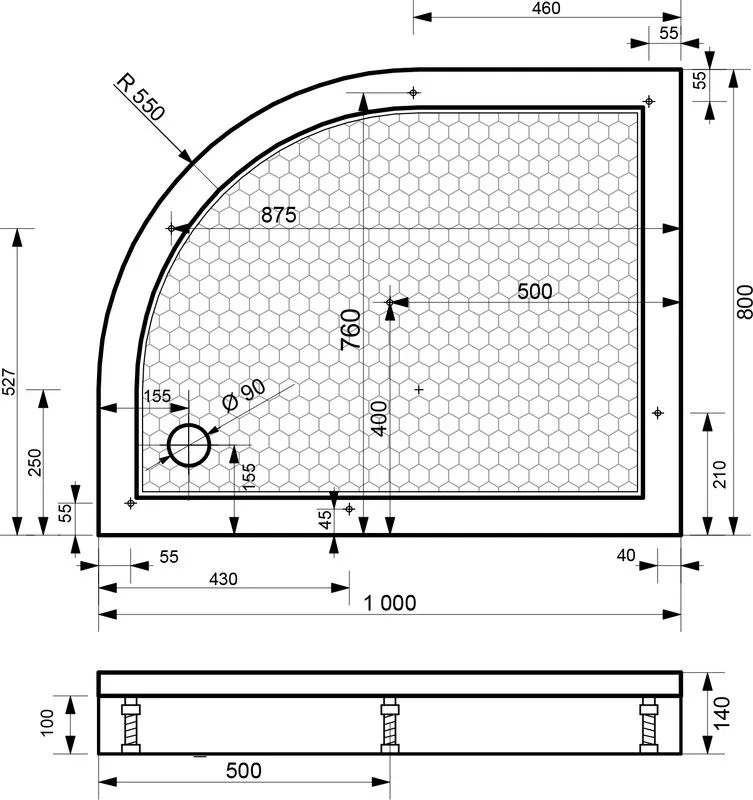 Поддон для душа Эстет Омега L 100x80 Sancos — официальный сайт