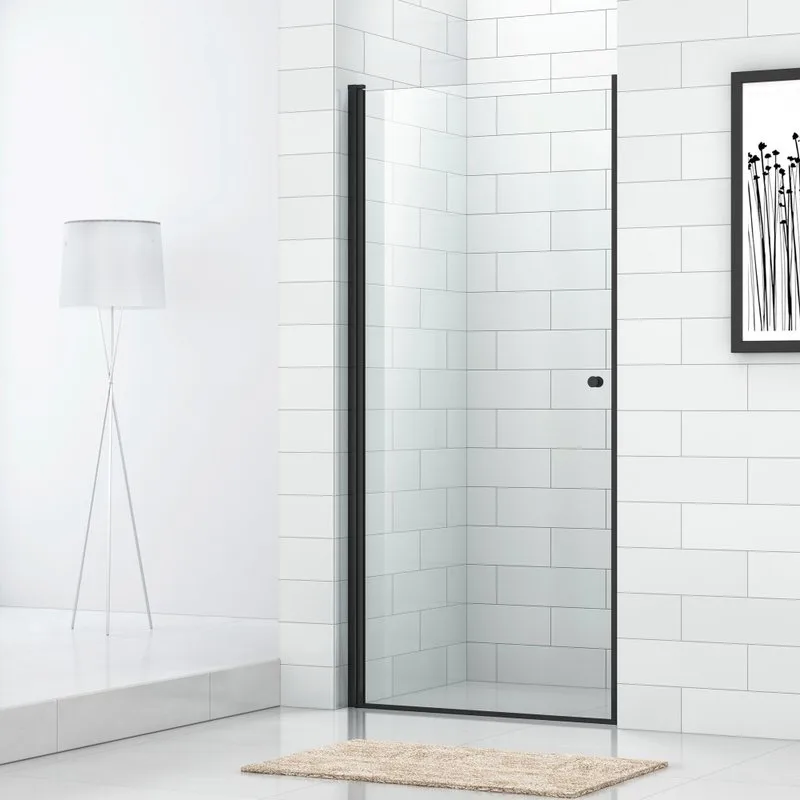 Душевая дверь в нишу Cezares Eco O-B-1-90-C-NERO стекло прозрачное Sancos — официальный сайт