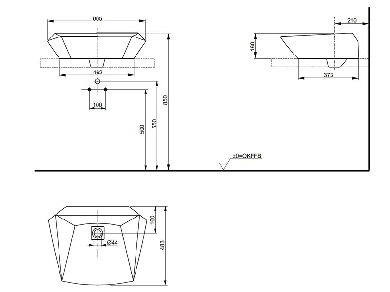 Накладная раковина Toto JEWELHEX LW681B 77 см, белая Sancos — официальный сайт