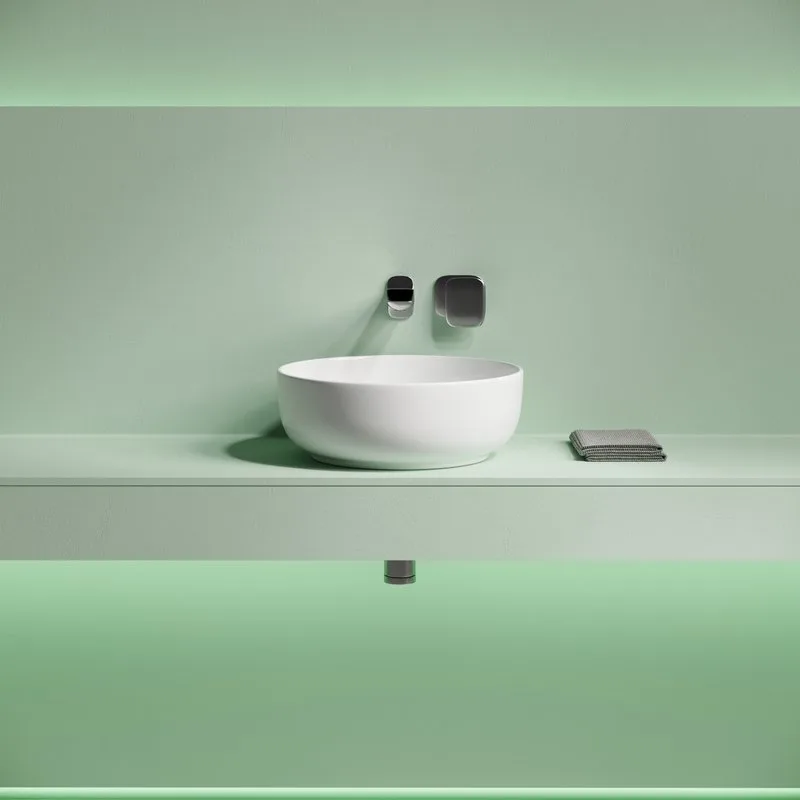 Накладная раковина Ceramicanova Taycan CN12003 37х37 глянцевая белая Sancos — официальный сайт