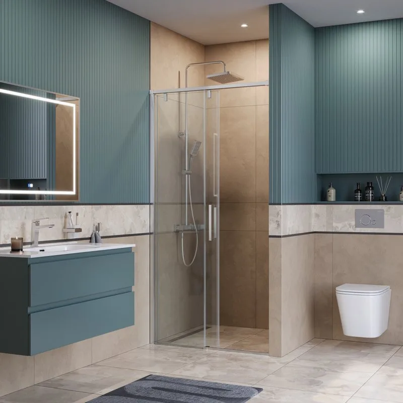 Душевая дверь в нишу BelBagno Soft Close-1 BF-1-100-C-Cr профиль хром Sancos — официальный сайт