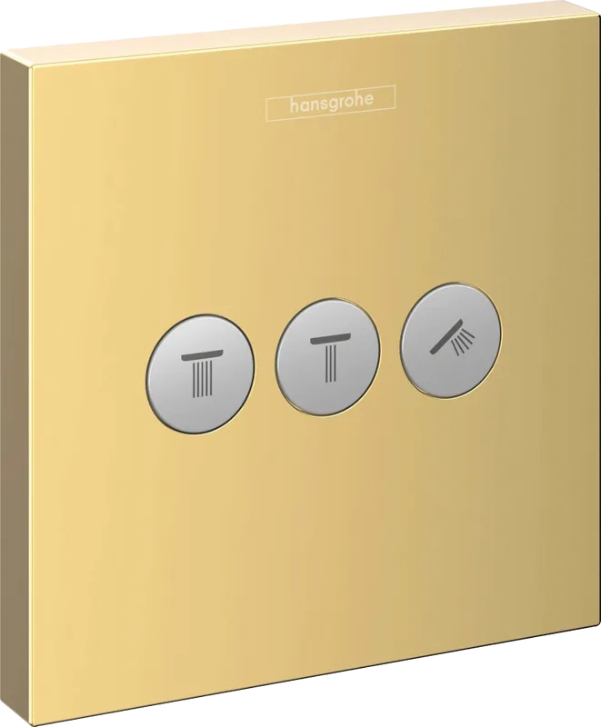 Переключатель потоков Hansgrohe ShowerSelect 15764990 на три потребителя, полированное золото Sancos — официальный сайт