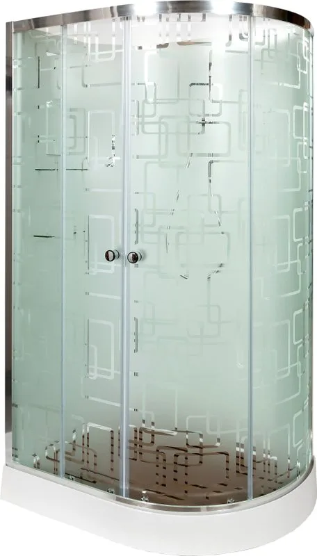 Душевая кабина DTO EM1511LN 110х80, без крыши, профиль хром, стекло матовое с узором Sancos — официальный сайт