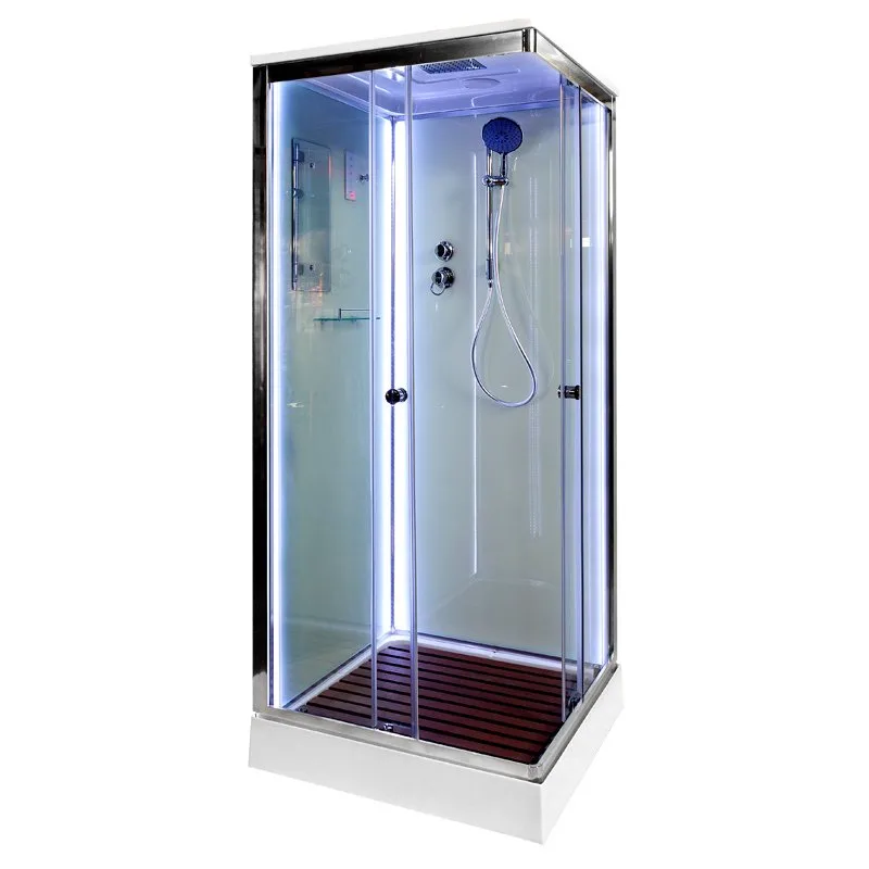Душевая кабина DTO K409S 90х90, LED, профиль хром, стекло прозрачное Sancos — официальный сайт