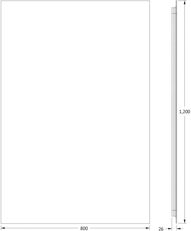 Зеркало Defesto Glow DF 2510 80х120 с LED-подсветкой, 4 500 K, без выключателя
