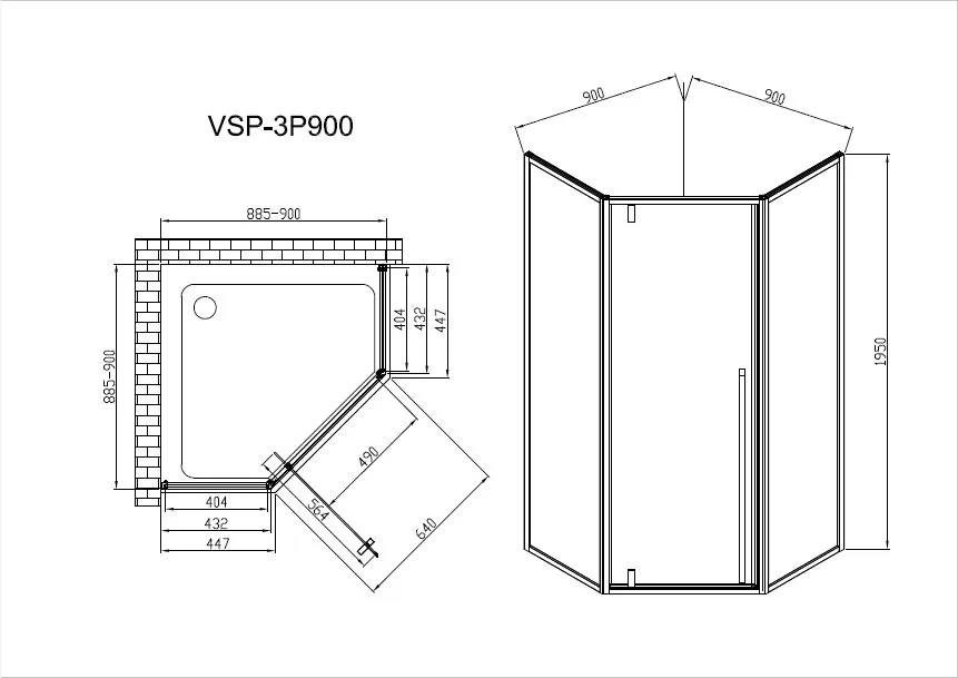 Душевой уголок Vincea Penta VSP-3P900CLGM 90х90, профиль вороненая сталь, стекло прозрачное Sancos — официальный сайт