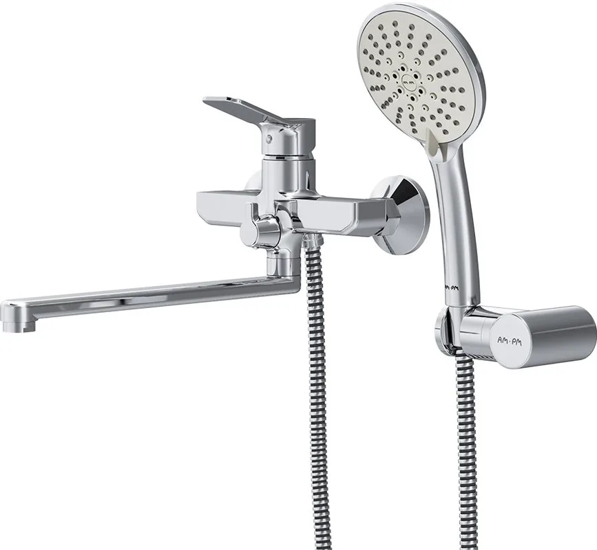 Смеситель с длинным изливом для ванны AM.PM X-Joy F85A95000, хром Sancos — официальный сайт