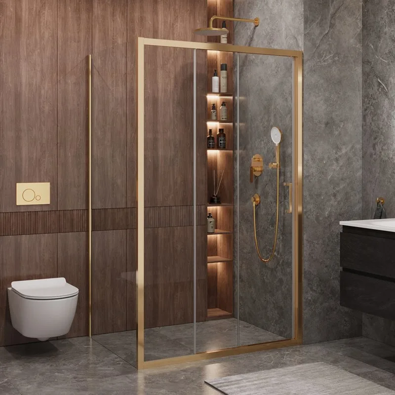 Душевой уголок Cezares Molveno AHF 31 120+90 C BORO IV 120х90 см, профиль брашированное золото, стек Sancos — официальный сайт
