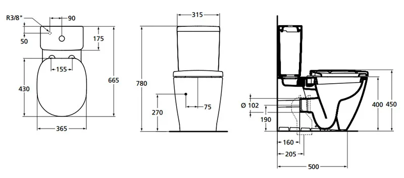 Чаша для унитаза-компакта Ideal Standard Connect E781701 с функцией биде Sancos — официальный сайт