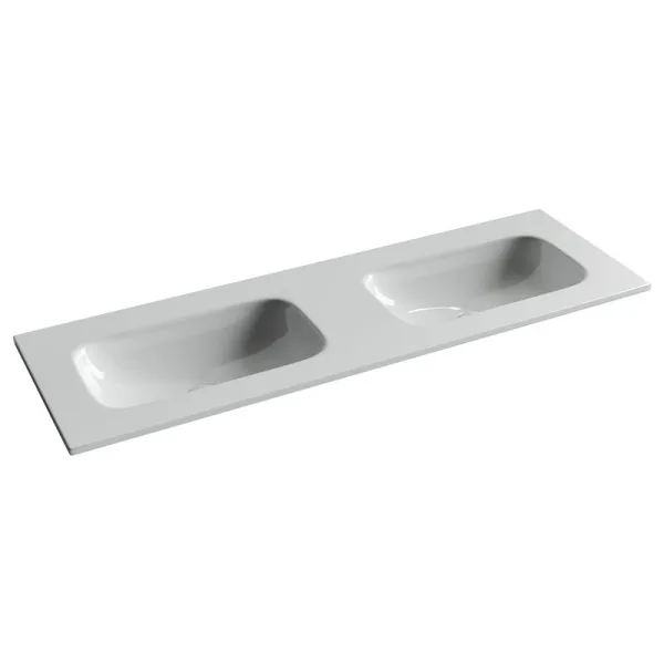 Мебельная раковина Ceramicanova Grace прямоугольная 141см с двумя чашами без отверстий под смеситель Sancos — Оригинал