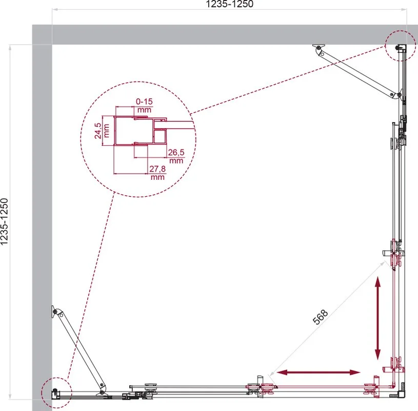 Душевой уголок BelBagno Luce A-22-100+25-C-Cr профиль хром, стекло прозрачное Sancos — официальный сайт