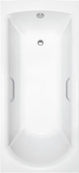 Ванна из литьевого мрамора Delice Astra 170х70 см, пристенная, с ручками хром