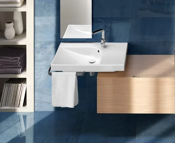 Раковина Hatria Grandangolo SX YXF901 75, 1 готовое отверстие под смеситель Sancos — официальный сайт
