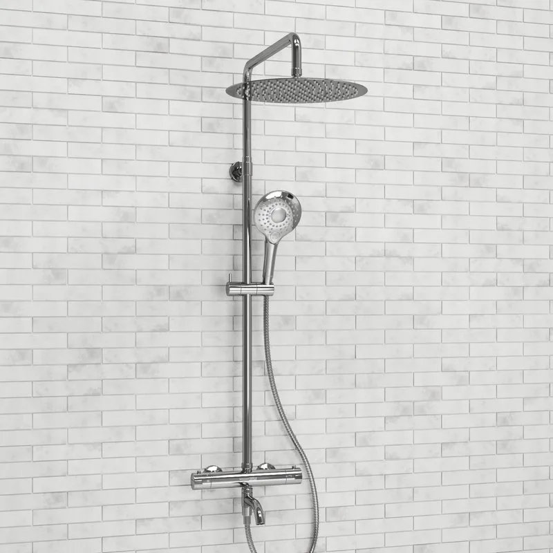 Душевая стойка Wasserkraft Berkel A188.116.101.010.CH Thermo, с термостатом, хром Sancos — официальный сайт