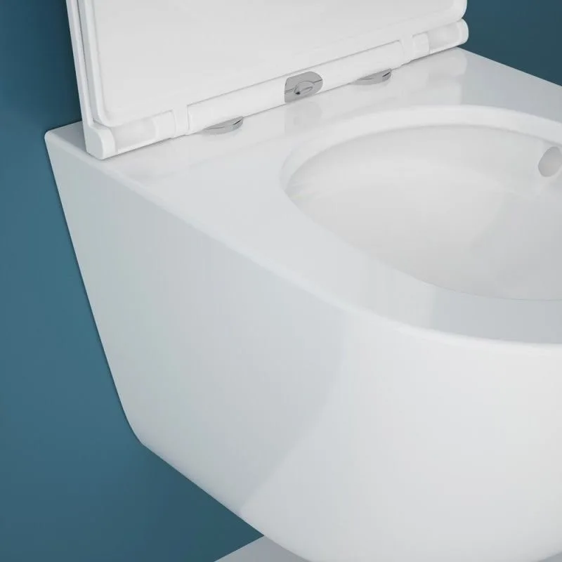Подвесной унитаз Esbano Gardena-49T ESUPGARD49TW белый глянец безободковый, смыв Торнадо, с сиденьем Sancos — официальный сайт