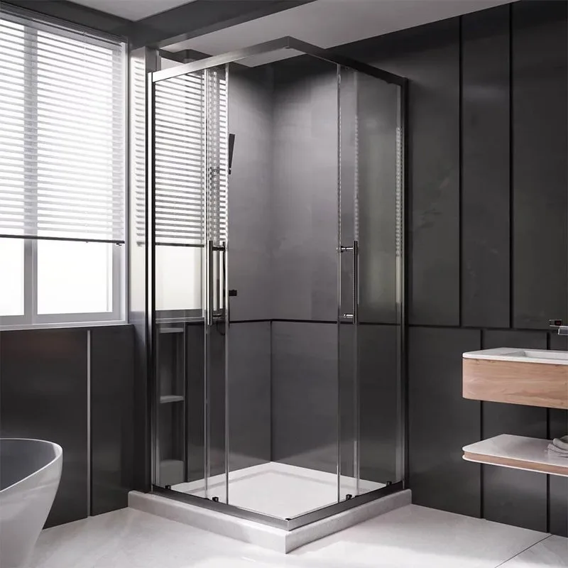 Душевой уголок Veconi Premium Trento PTC-20GR 80x80, профиль брашированный графит, стекло прозрачное Sancos — официальный сайт