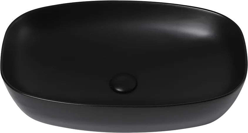Накладная раковина Abber Rechteck AC2206MB матовая черная Sancos — официальный сайт