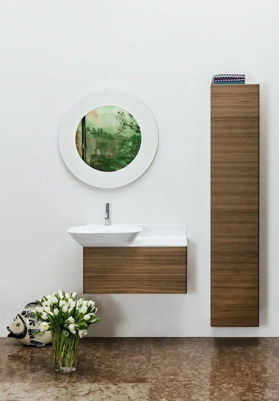 Зеркало круглое Laufen Kartell by Laufen 80 белое Sancos — официальный сайт