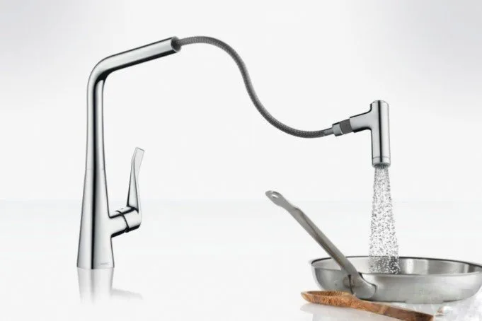 Смеситель для кухни Hansgrohe Metris M71 73800000 хром Sancos — официальный сайт