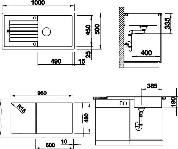 Мойка кухонная Blanco Zia XL 6S 517568 антрацит Sancos — официальный сайт
