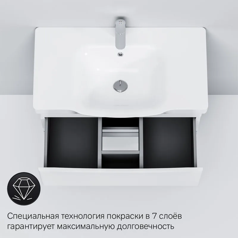 Тумба под раковину без столешницы AM.PM Like 80 подвесная, белый глянец Sancos — официальный сайт