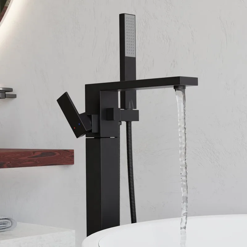 Напольный смеситель для ванны с душем RGW Shower Panels SP-350B, черный Sancos — официальный сайт