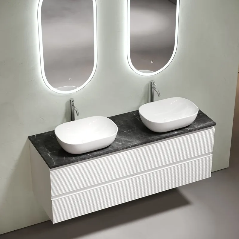 Тумба с раковиной Sancos Folk 140 bianco, столешница черный мрамор TT140A1X, раковина CN6009 Sancos — официальный сайт
