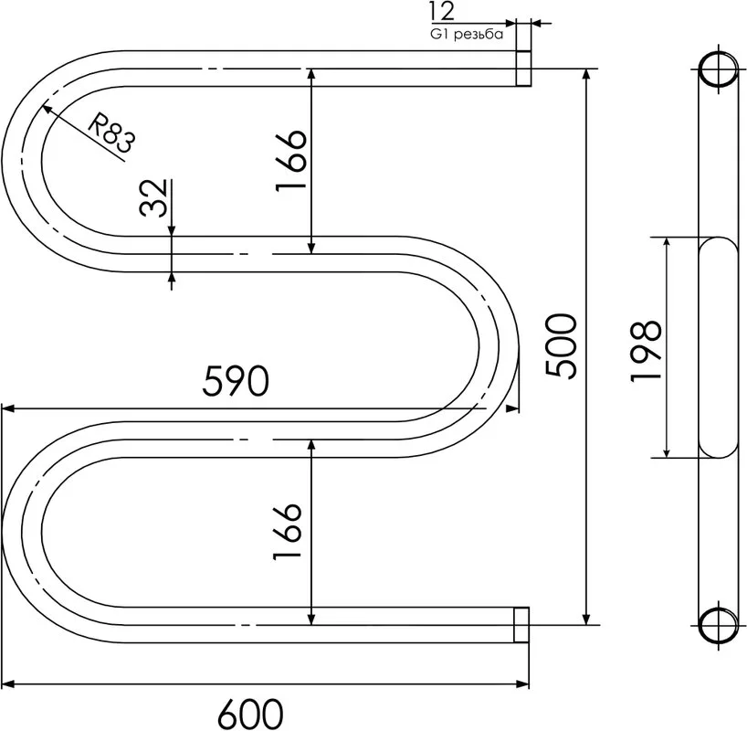 Полотенцесушитель водяной Indigo M MW50-60 Sancos — официальный сайт