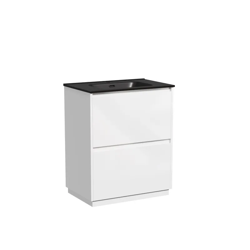 Тумба с раковиной Sancos Libra Floor 70 белый глянец, черная раковина CN7007MB Sancos — официальный сайт