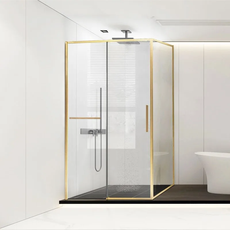 Душевой уголок Vincea Slim Soft VSR-1SS1015CLG 150х100, профиль брашированное золото, стекло прозрач Sancos — официальный сайт