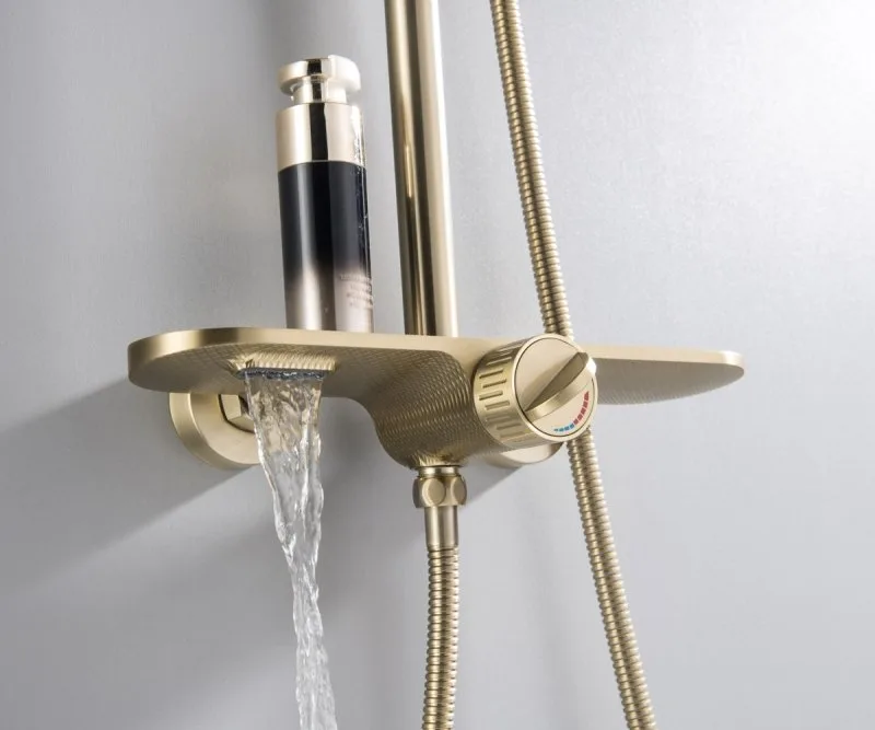 Душевая стойка Bronze de Luxe Icon 80112CG, матовое золото Sancos — официальный сайт