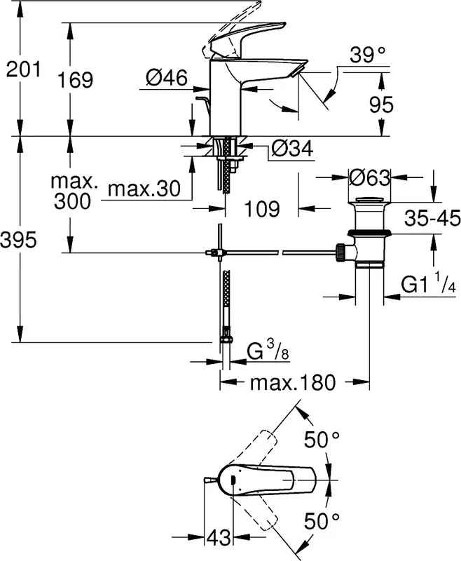 Смеситель для раковины Grohe Eurosmart 23456003 Sancos — официальный сайт