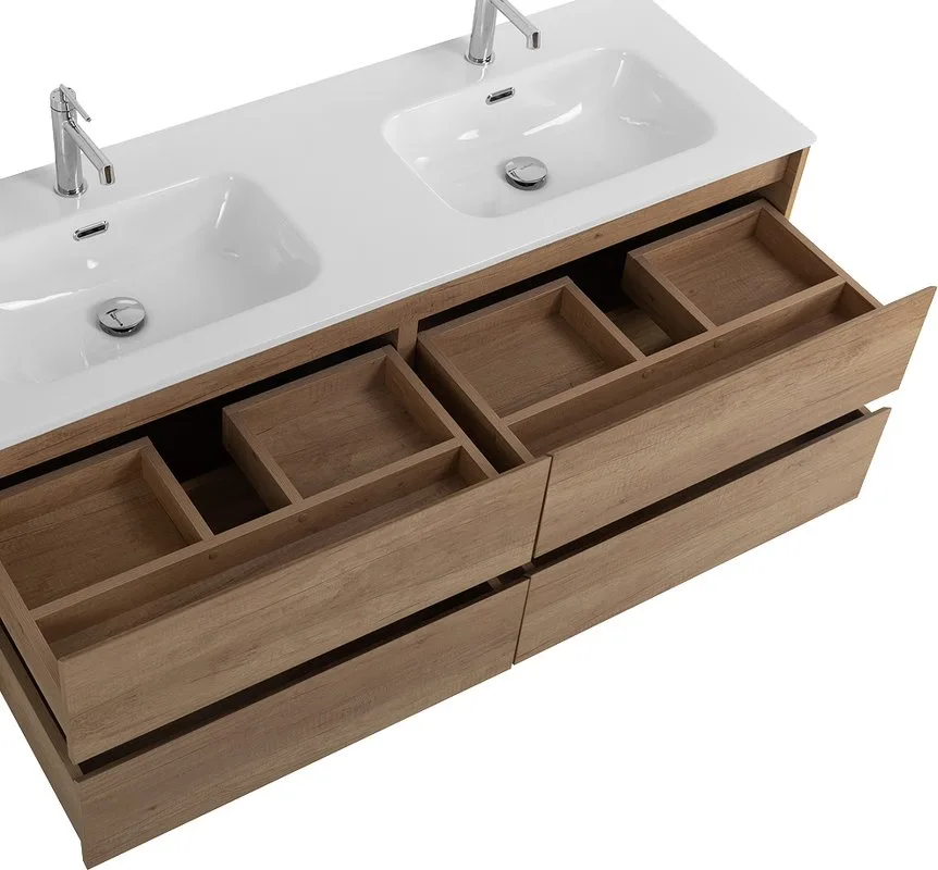 Тумба под раковину без столешницы BelBagno Kraft 120 4 ящика, для двоих, rovere nebrasca nature Sancos — официальный сайт