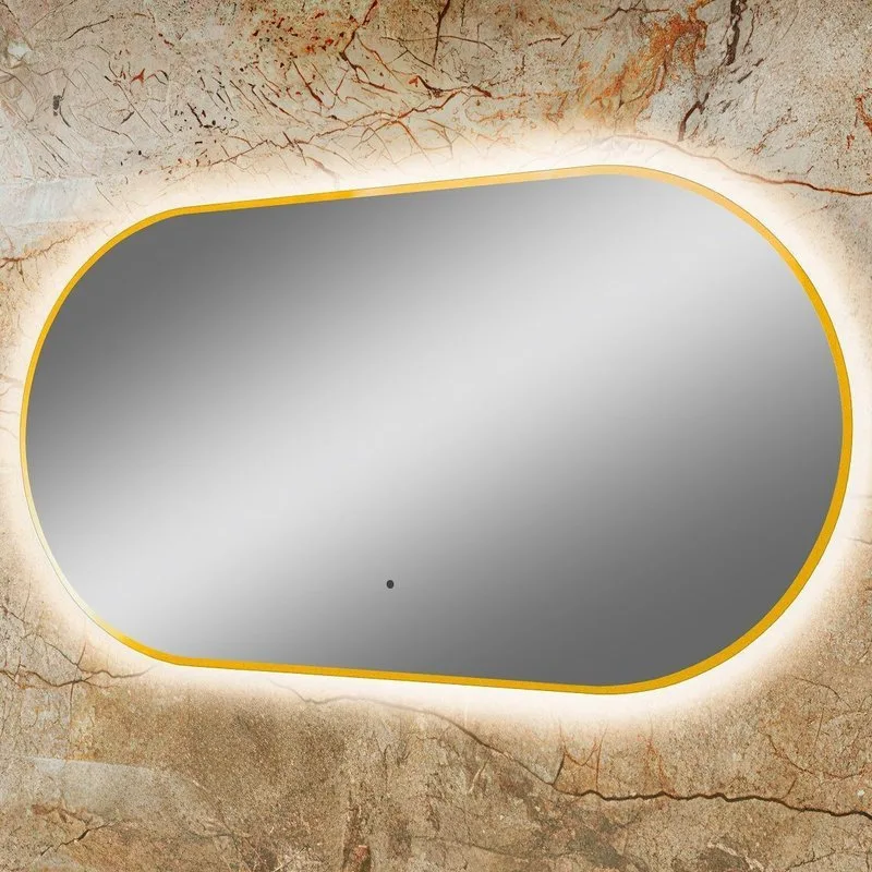 Зеркало Art&Max Torino Gold 55х105 золотое, с LED-подсветкой, 6000k Sancos — официальный сайт