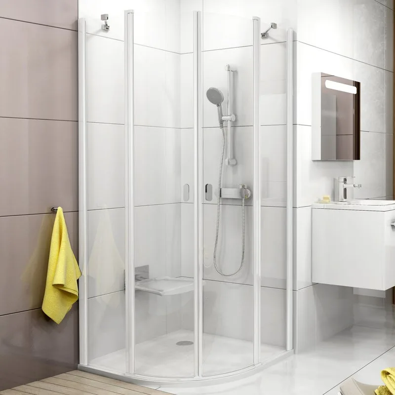 Душевой уголок Ravak Chrome CSKK4-90 Transparent, профиль белый Sancos — официальный сайт