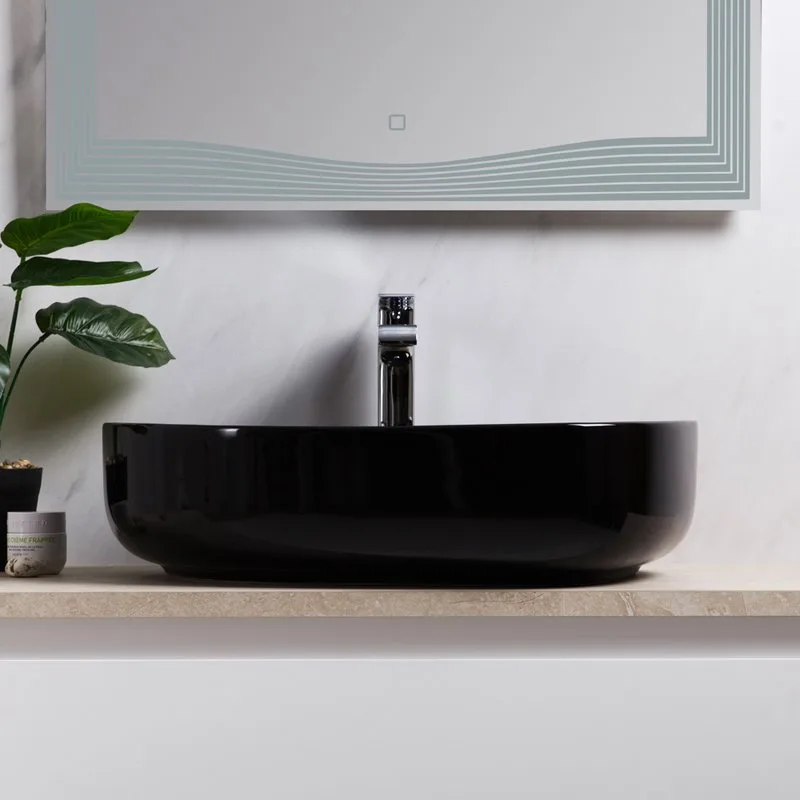 Накладная раковина BelBagno BB1435-NERO Sancos — официальный сайт
