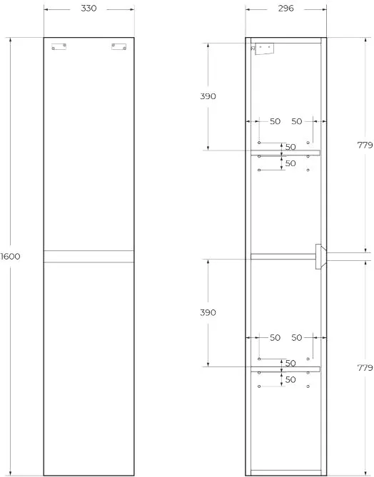 Шкаф-пенал для ванной BelBagno Kraft L cemento grigio Sancos — официальный сайт