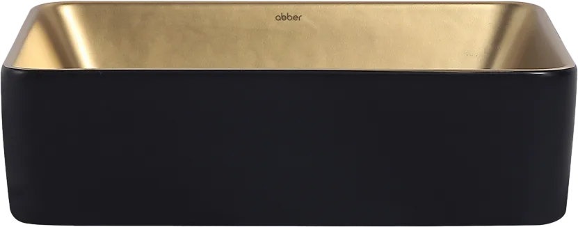 Накладная раковина Abber Rechteck AC2212BG матовое золото с черным Sancos — официальный сайт