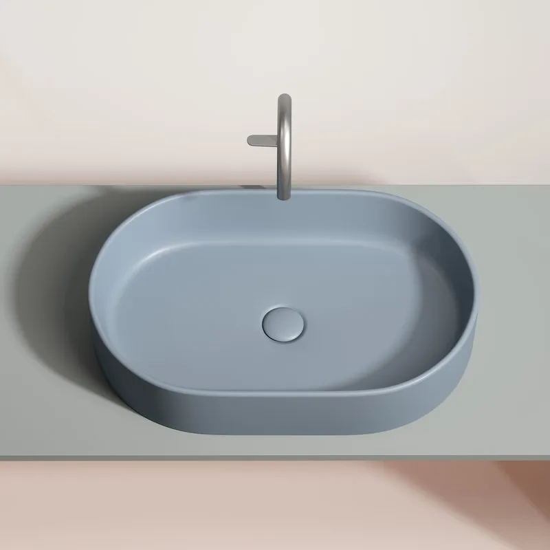 Накладная раковина Ceramicanova Element CN6048MHL серо-голубая матовая Sancos — официальный сайт