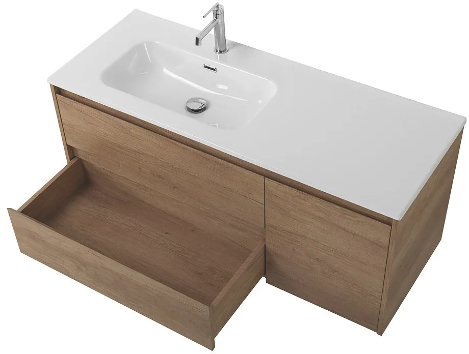 Тумба под раковину без столешницы BelBagno Kraft 120 L, 2 ящика, дверца, rovere nebrasca nature Sancos — официальный сайт