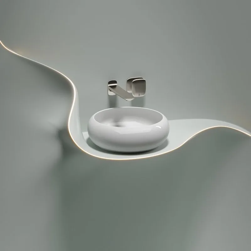 Накладная раковина Ceramicanova Element CN6050 белая глянцевая Sancos — официальный сайт