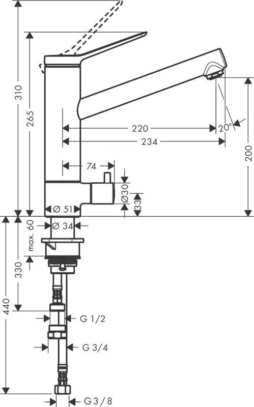 Смеситель для кухни Hansgrohe Zesis M33 74807000 технология CoolStart, хром Sancos — официальный сайт