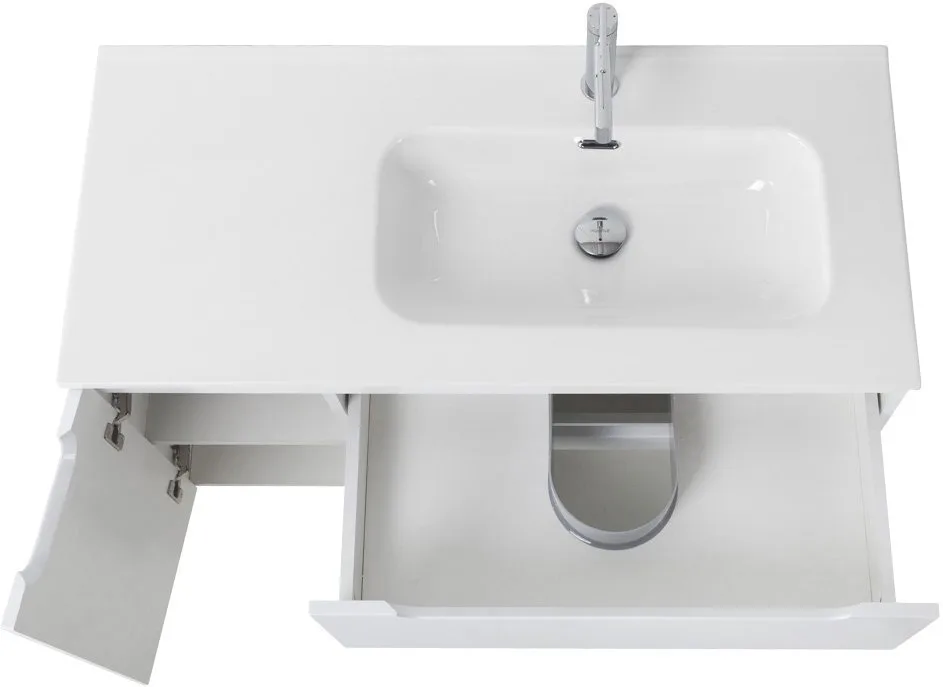 Тумба под раковину без столешницы BelBagno Etna 100 R 2 ящика, дверца, bianco lucido Sancos — официальный сайт