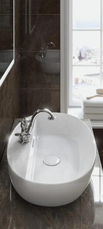 Накладная раковина KERAMA MARAZZI Plaza 60 накладная, белая глянцевая Sancos — официальный сайт