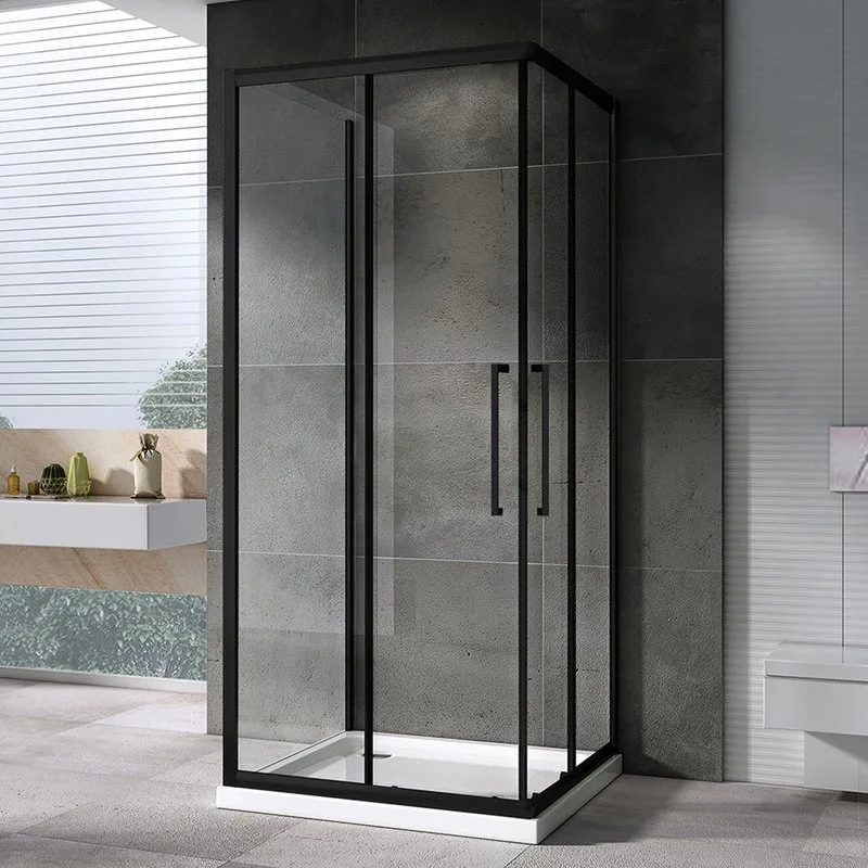 Душевой уголок Abber Schwarzer Diamant AG02100BH-S100B 100x100, профиль черный, стекло прозрачное Sancos — официальный сайт