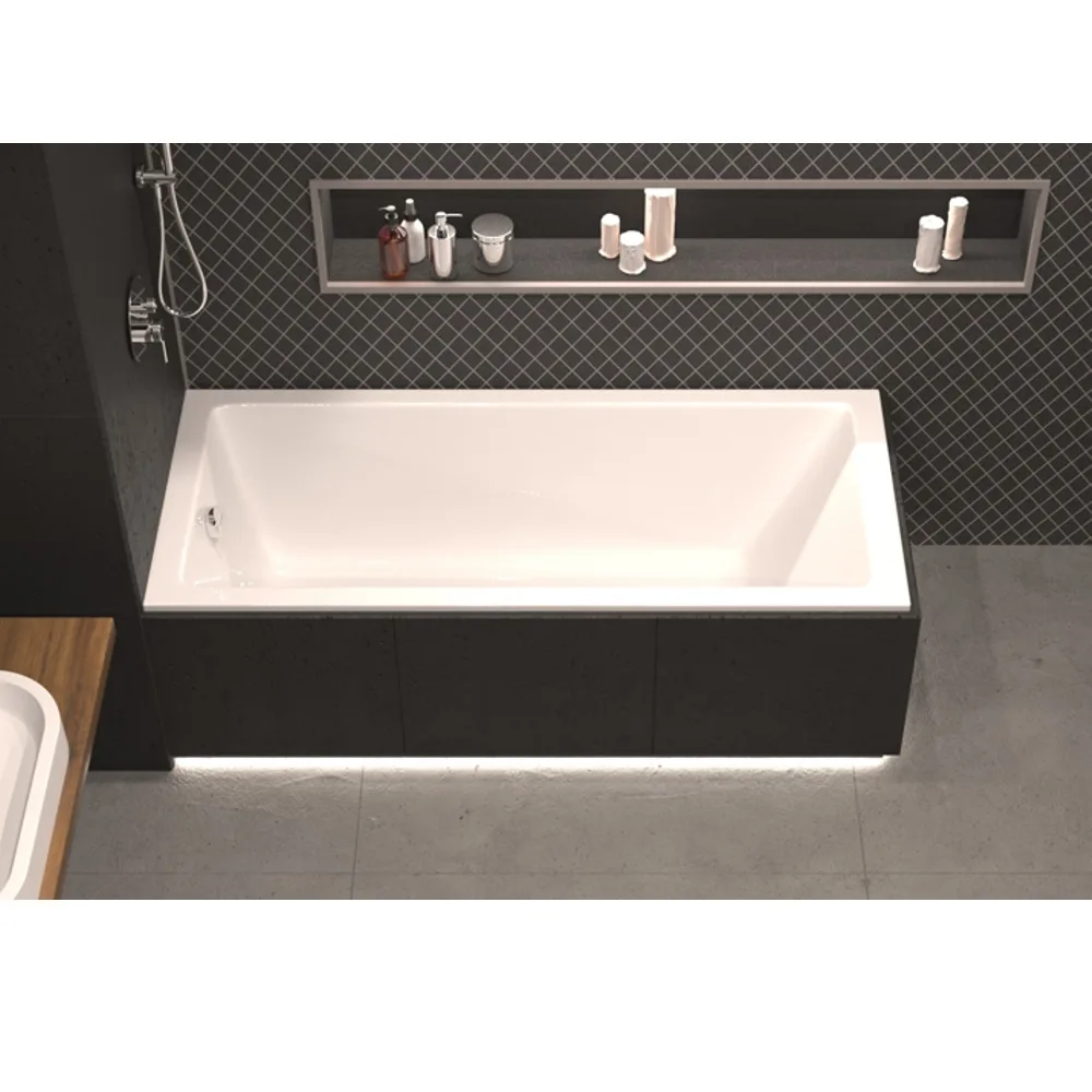 Акриловая ванна WHITECROSS Wave Slim 140x70 см, встраиваемая, белая Sancos — официальный сайт
