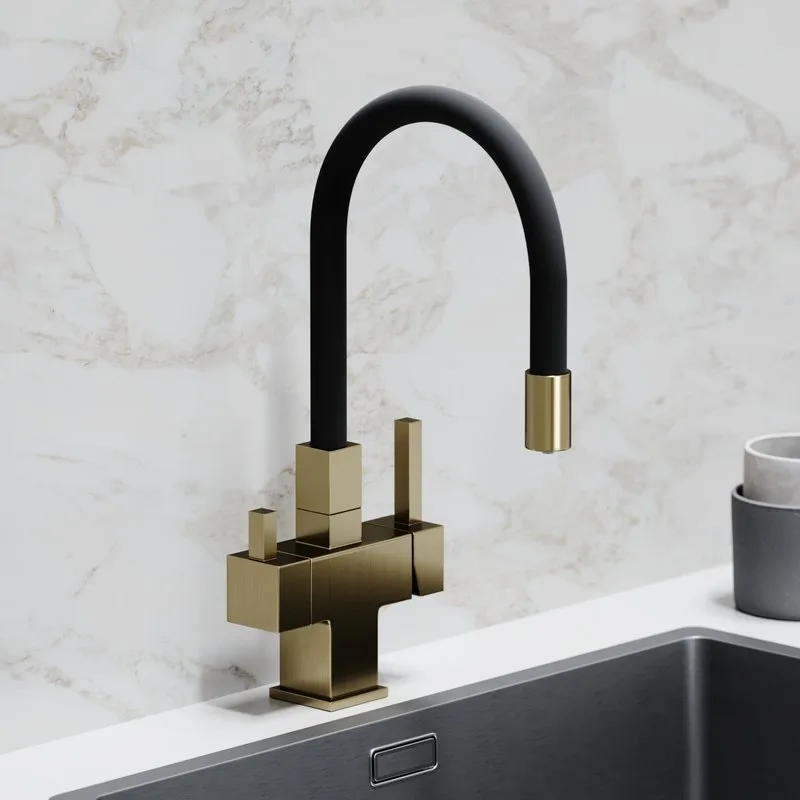Смеситель для кухни Sancos Arno SC4005BG с гибким изливом, брашированное золото Sancos — официальный сайт
