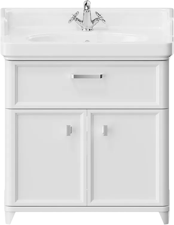 Тумба под раковину без столешницы KERAMA MARAZZI Pompei N 80 белая, с ящиком и дверцами Sancos — официальный сайт